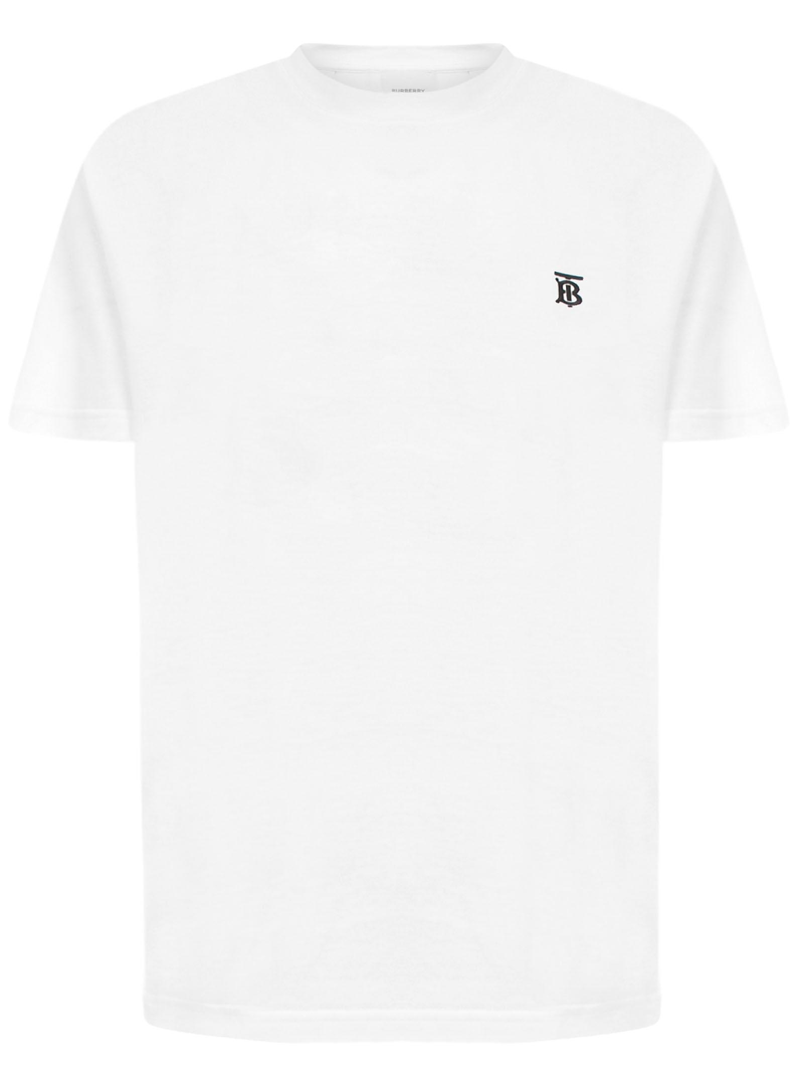 Gå en tur Tilfældig med sig Burberry Cotton Parker T Shirt in White for Men - Save 51% - Lyst