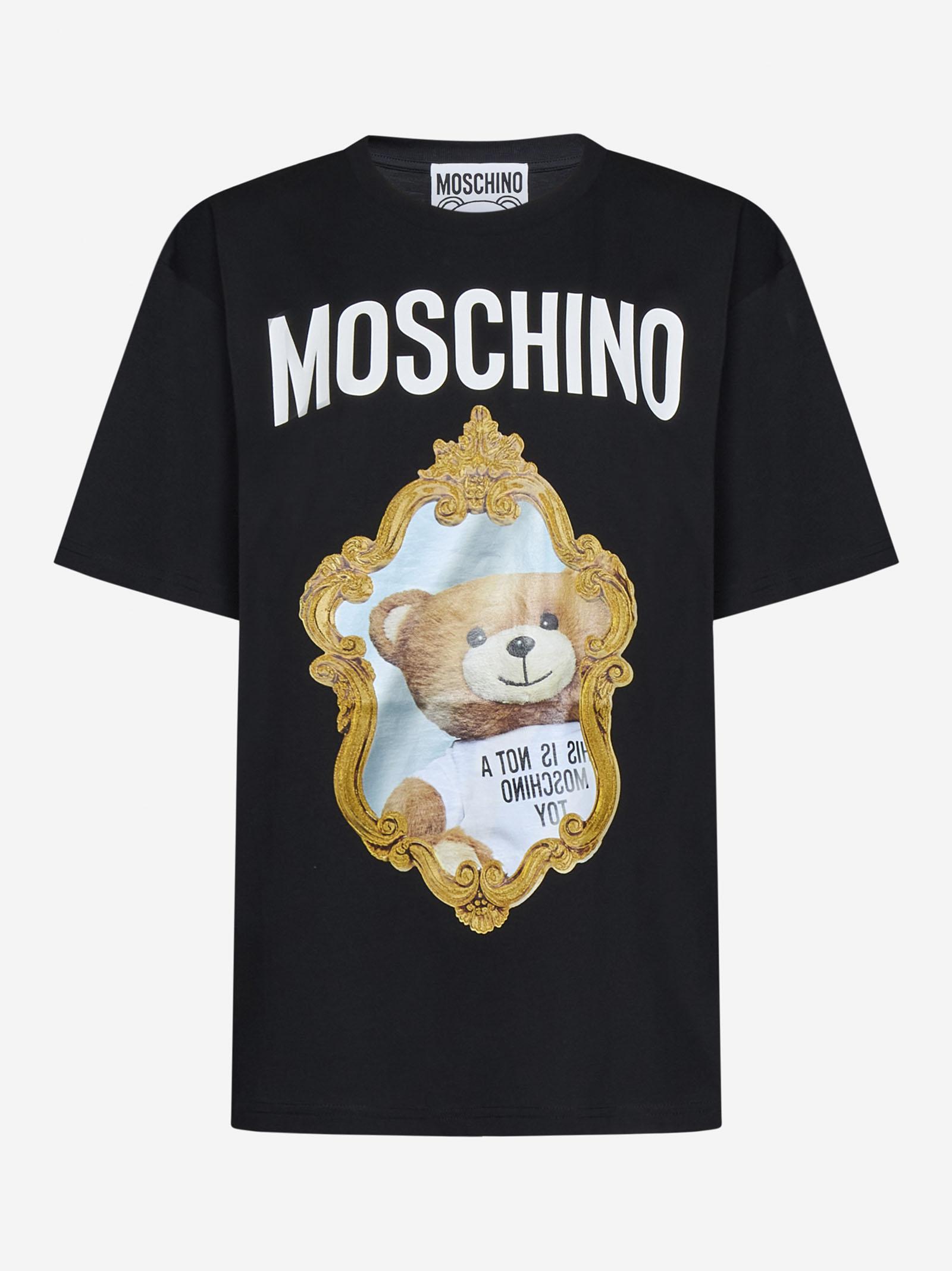 Moschino Mirror Teddy Bear T-shirt in Black