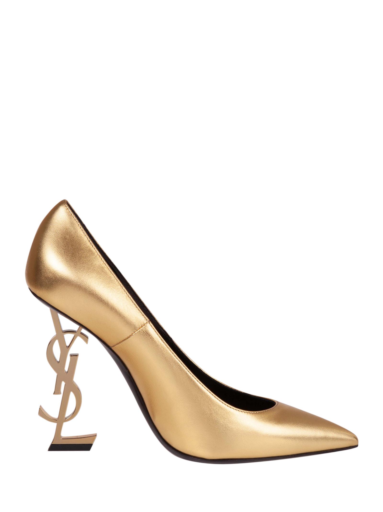 Saint Laurent *icon Opyum Pumps In Metallic Gold Color Leather With ...