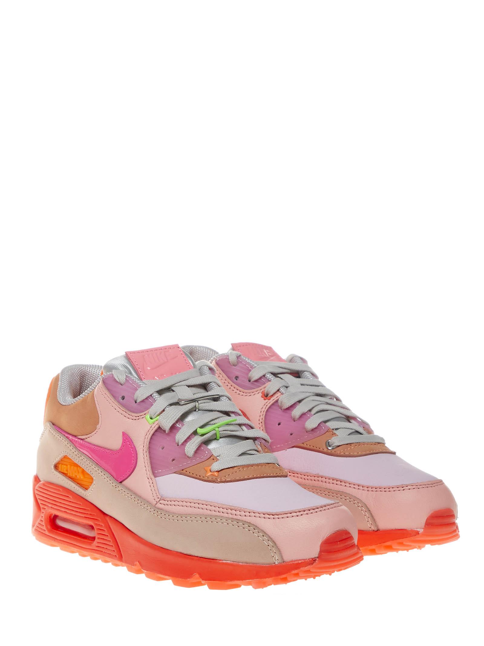 Nike Leather Pink And Orange Air Max 90 Sneakers With Layered Design And  Integrated Air Technology. | Lyst Canada