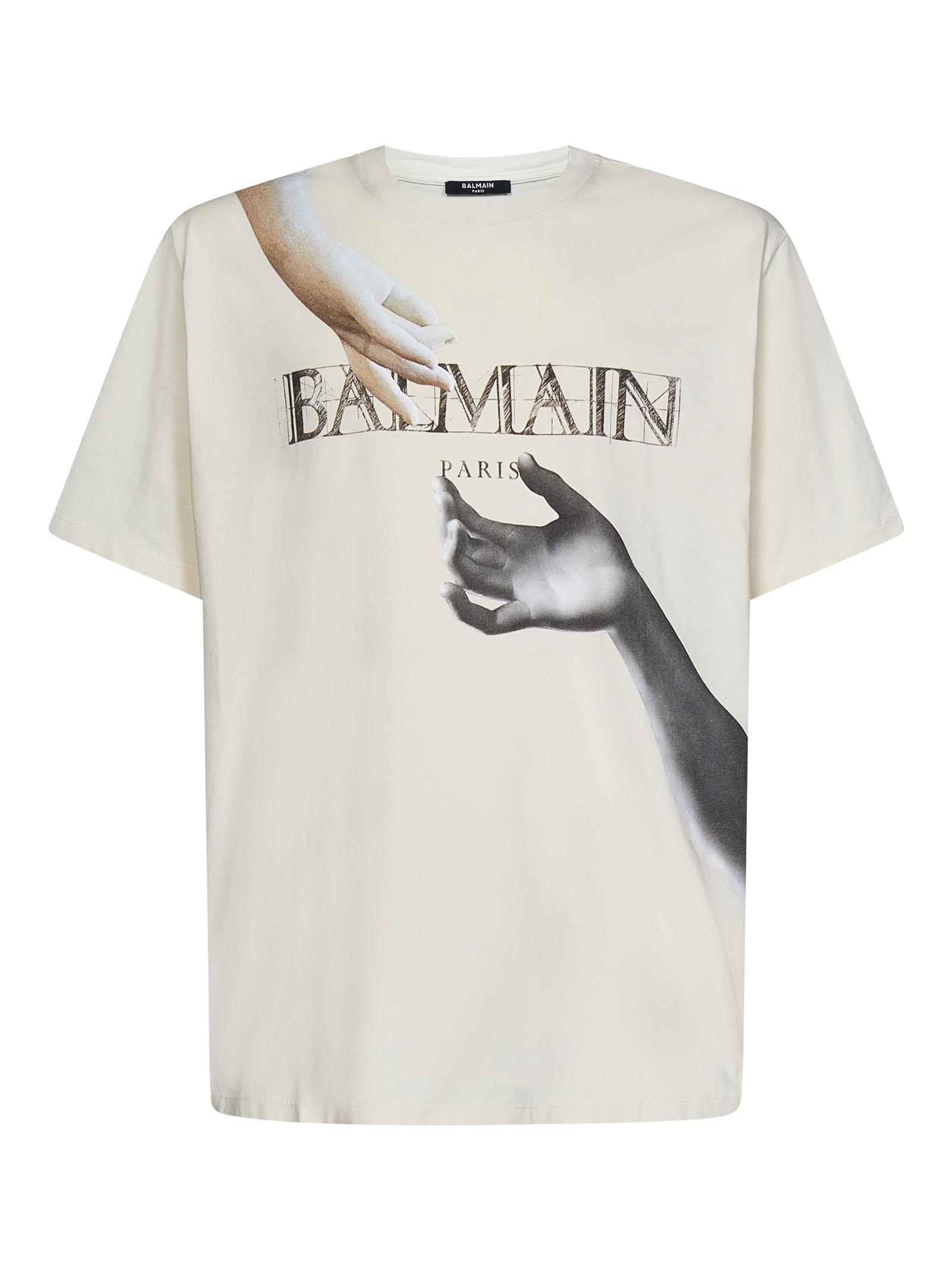 T-shirt da Uomo di Balmain in Bianco | Lyst