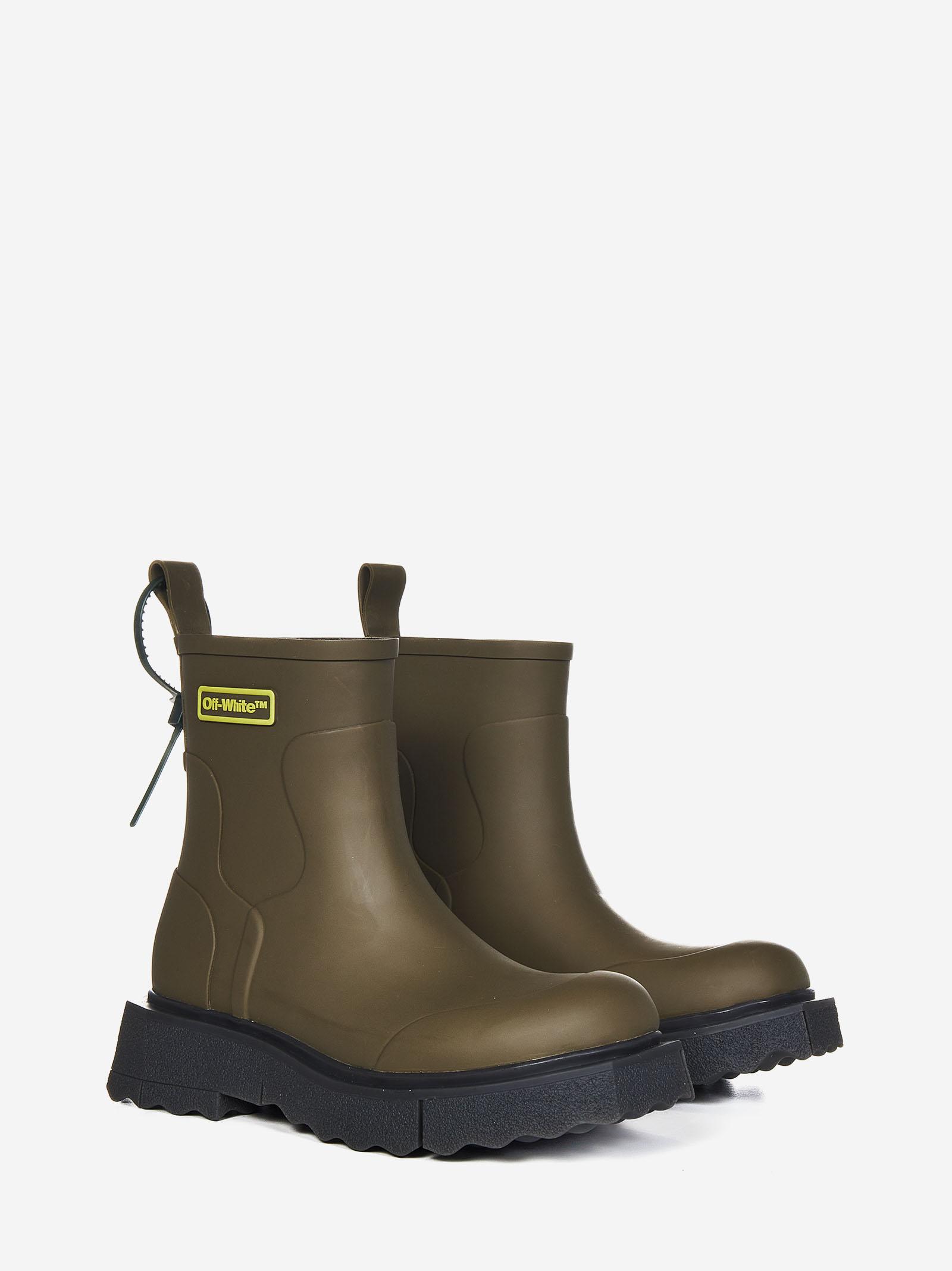 Off-White c/o Virgil Abloh Logo Sponge Boots in Green for Men | Lyst