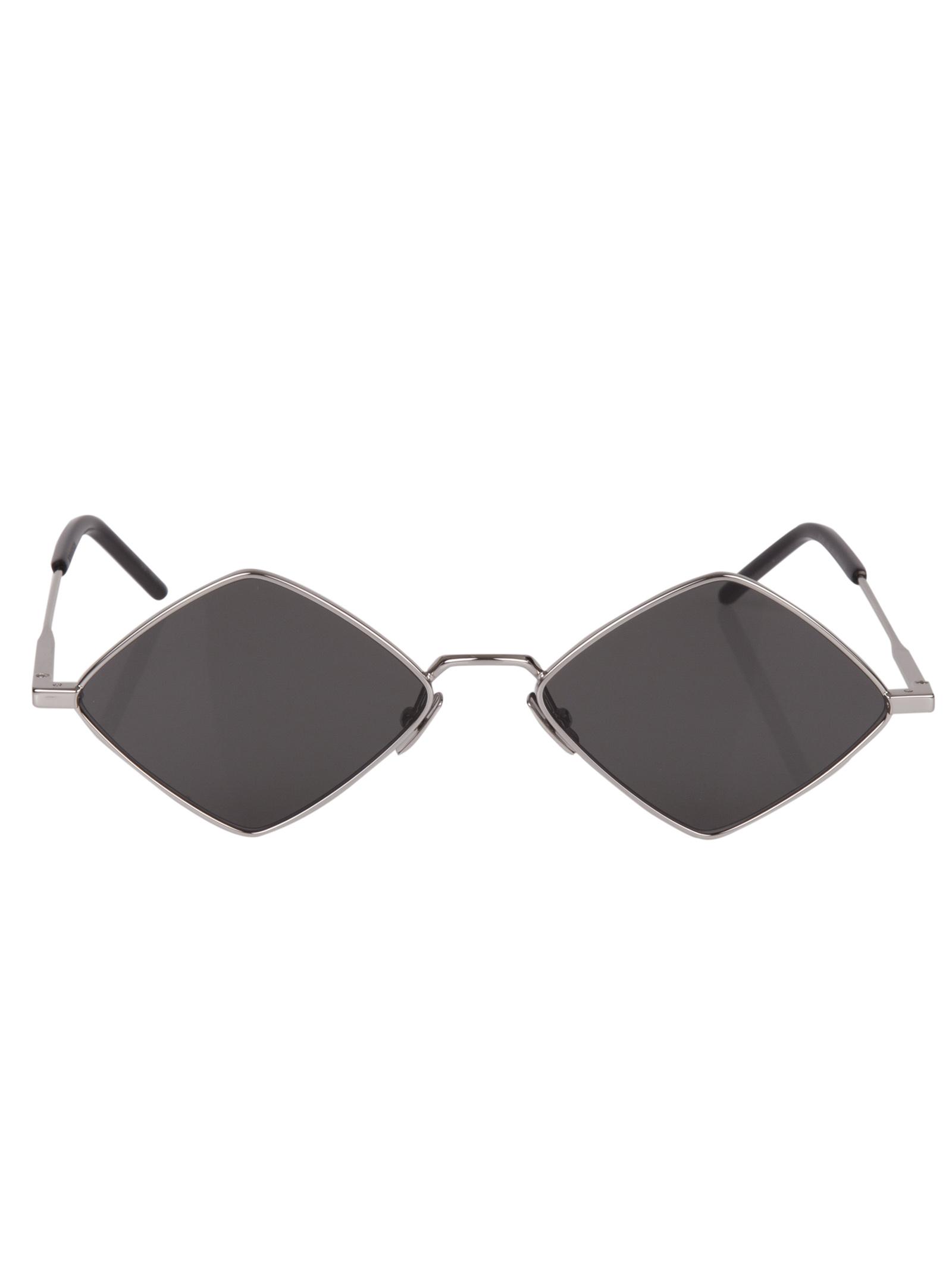 Occhiali da sole SL302 Lisa in metallo argento a forma di rombo con lenti  nere di Saint Laurent | Lyst