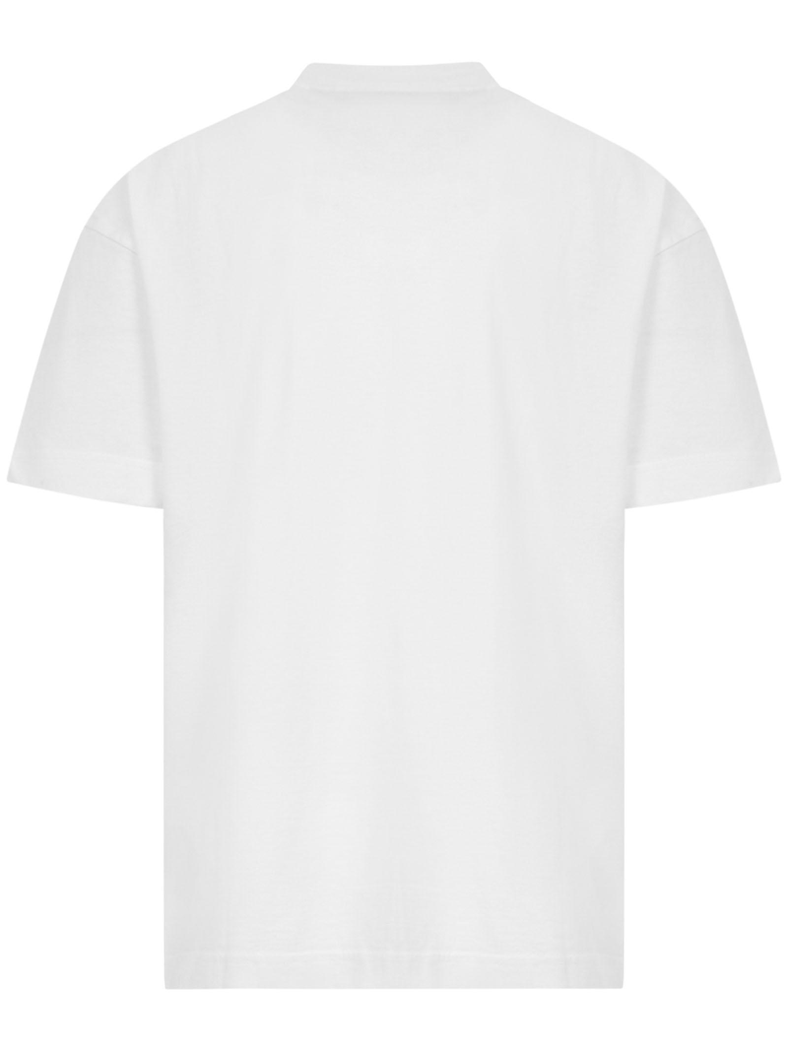 Palm Angels White Sprayed Hong Kong T-shirt In Cotton With Brand 