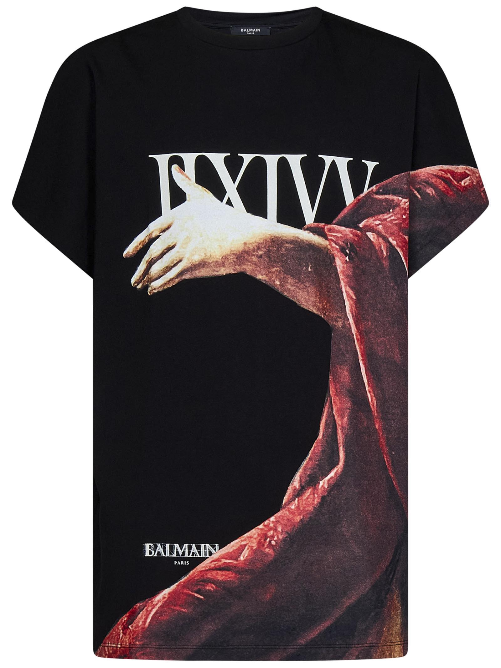 Balmain black discount t shirt men