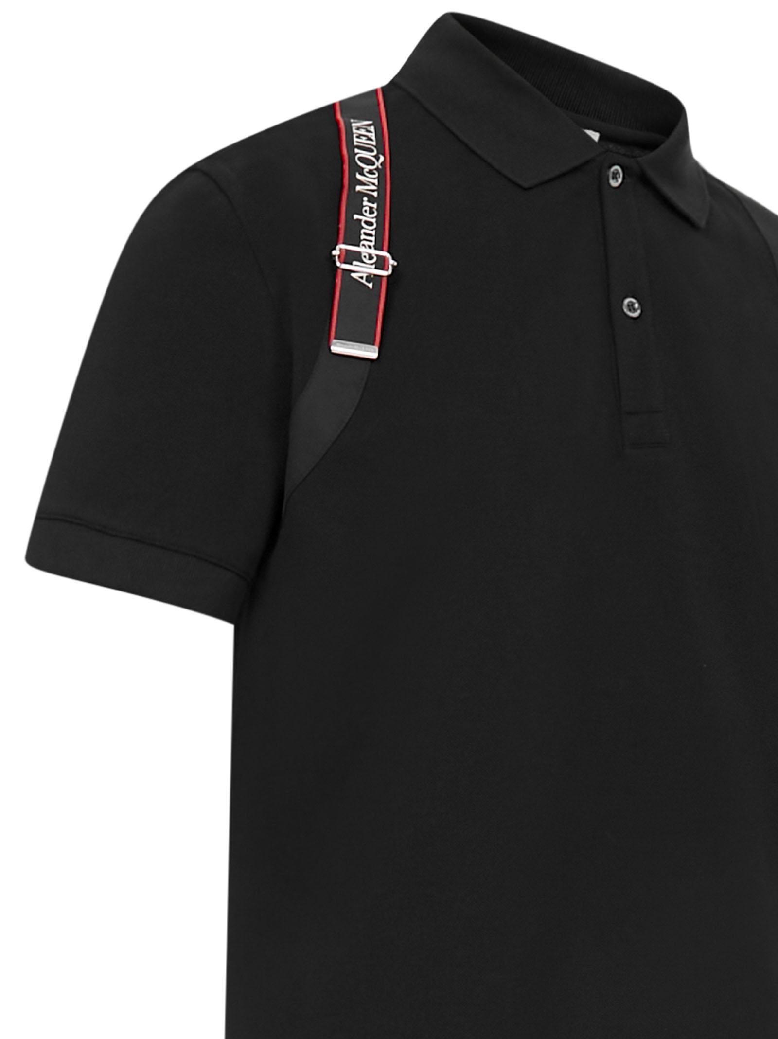Alexander McQueen Cotton Polo Shirt in Black for Men Lyst