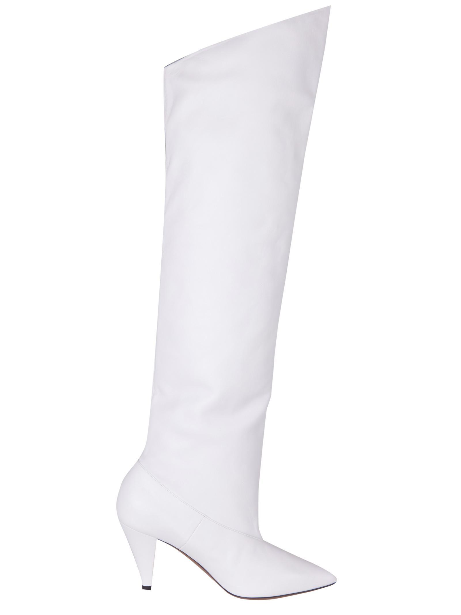 Stivali bianchi Slouchy altezza ginocchio in pelle con suola in cuoio di  Givenchy in Bianco | Lyst
