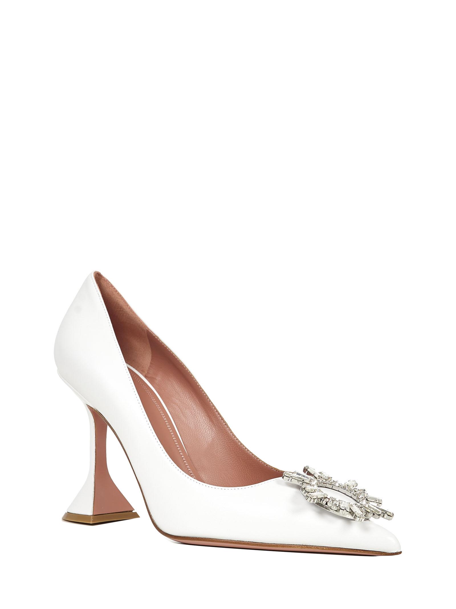 white amina muaddi heels