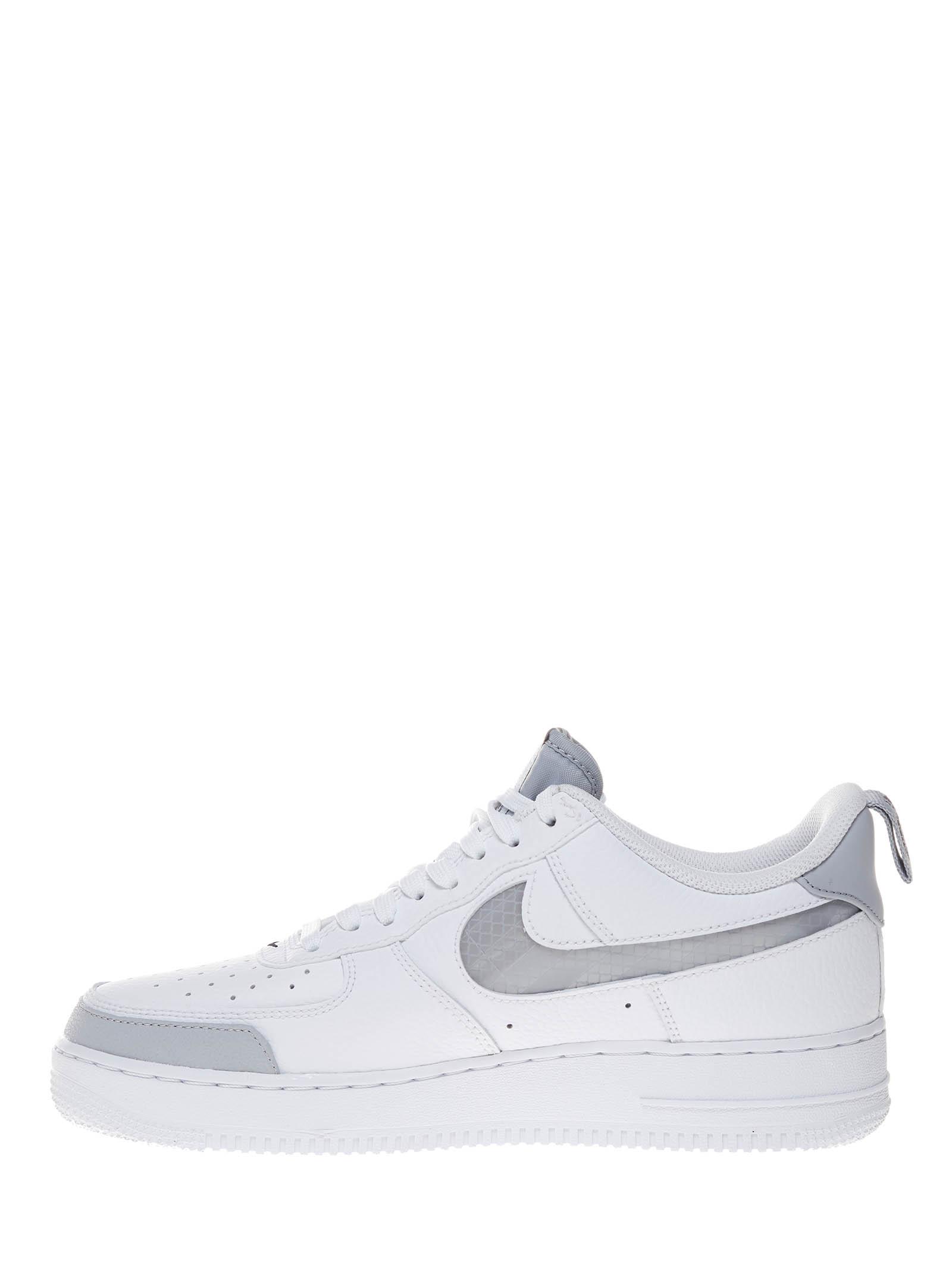 Nike White Air Force 1 '07 Lv8 Sneakers With Reflective Swoosh And