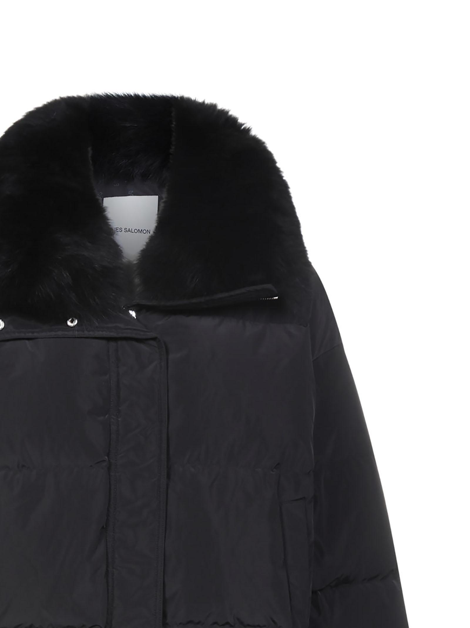Yves Salomon Fur Down Jacket in Black - Save 6% | Lyst