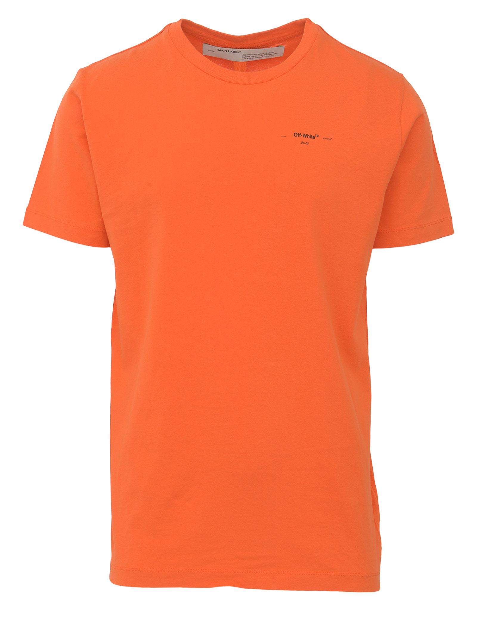 Off-White c/o Virgil Abloh Orange Slim Fit Logo T-shirt In Cotton With ...