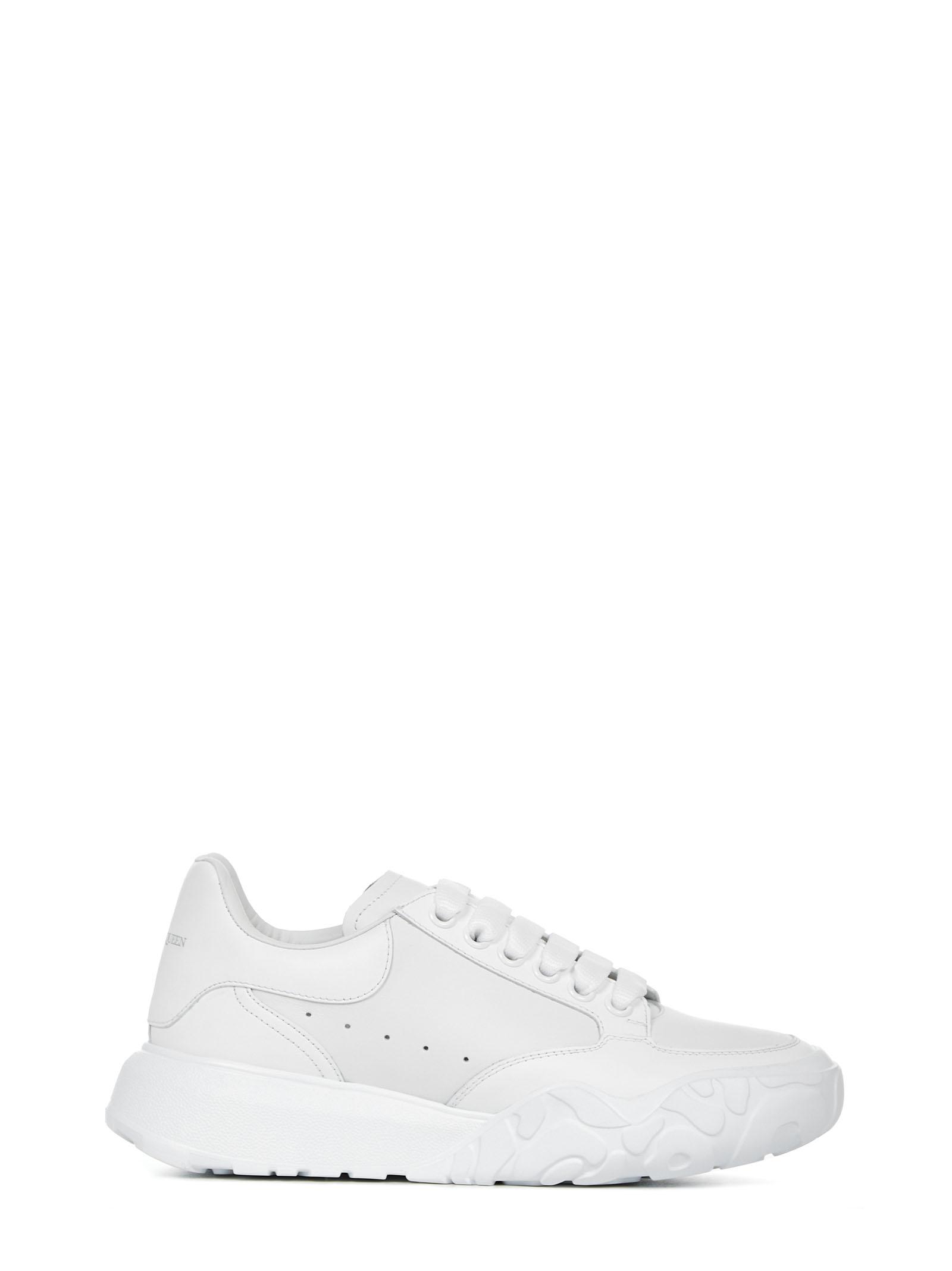 alexander mcqueen white leather court sneakers