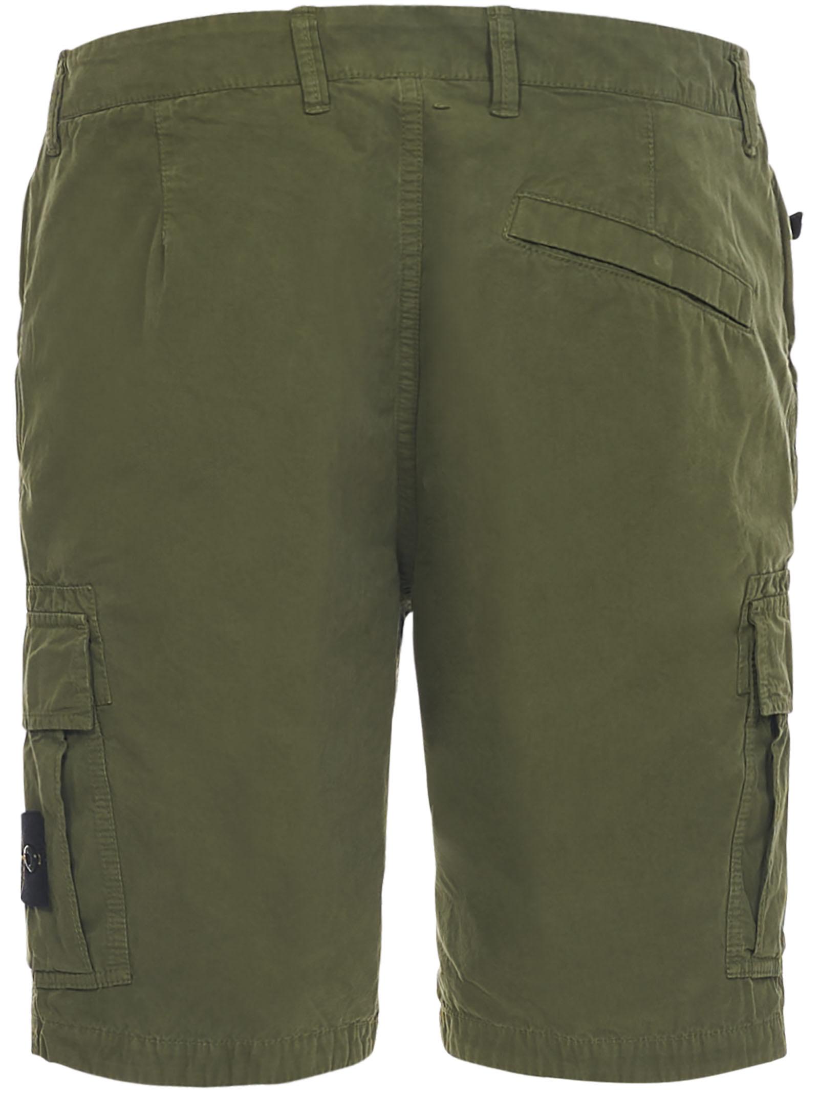 Stone Island Cotton Shorts in Olive 
