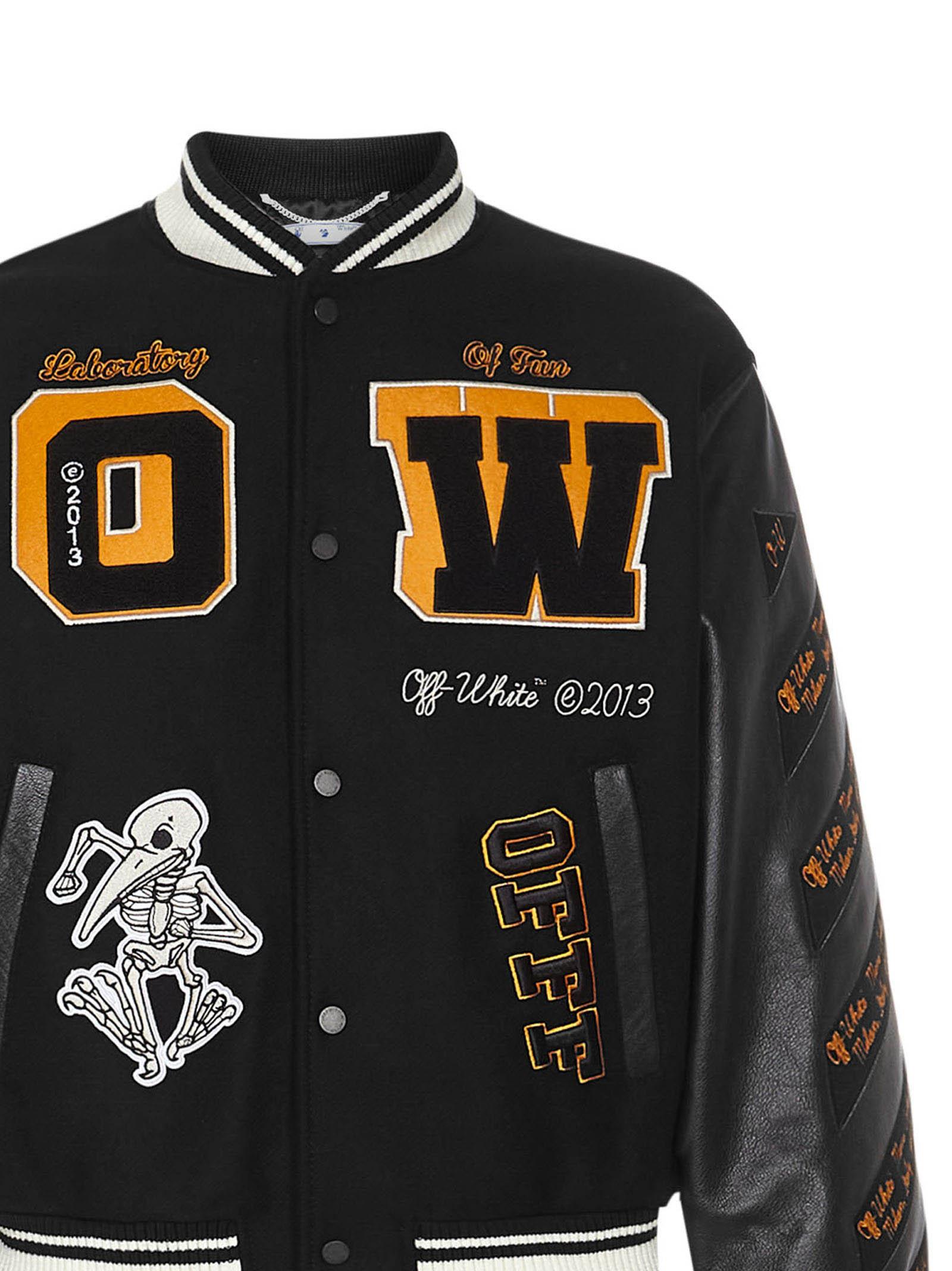 off white college jacket