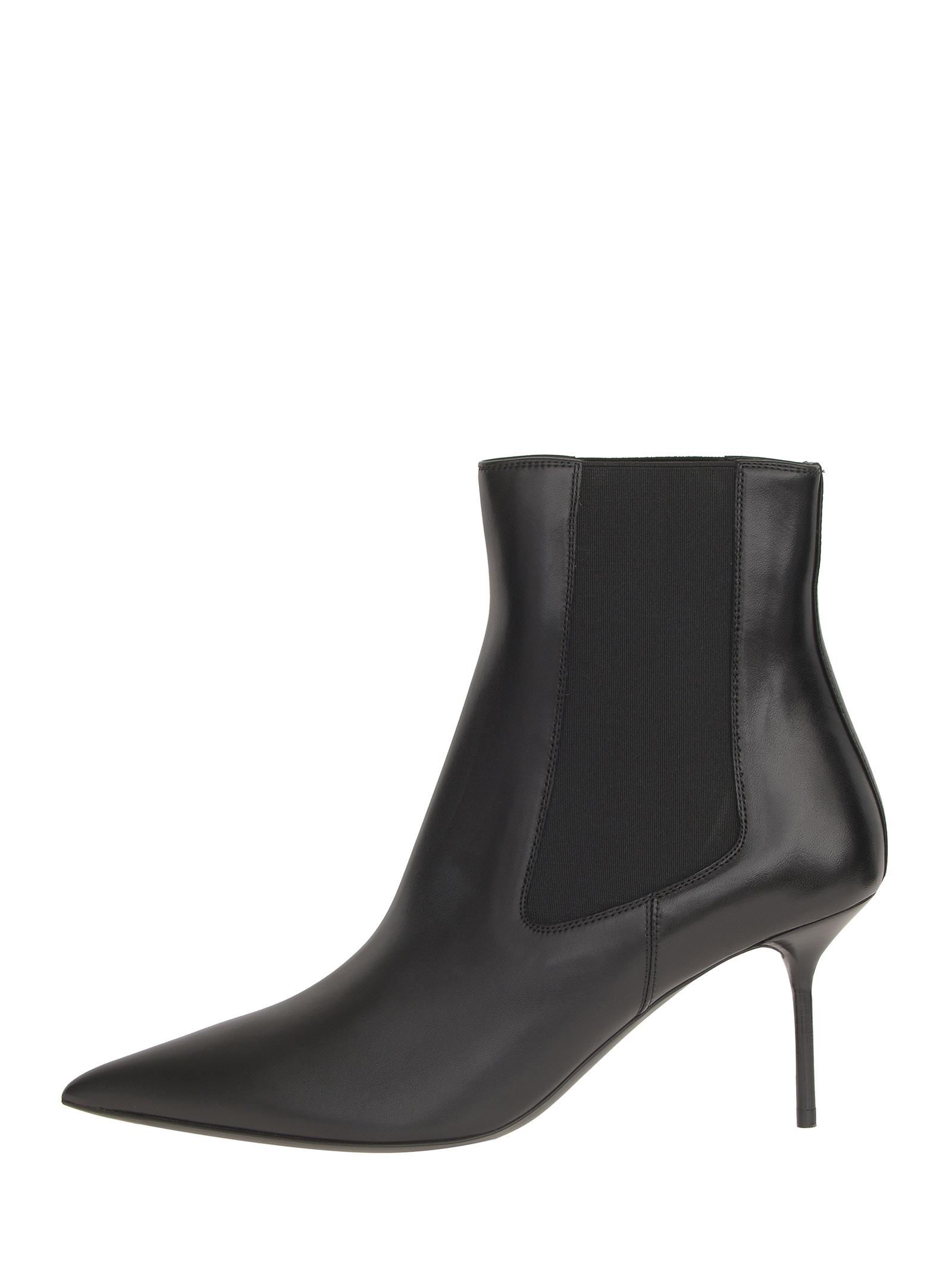 Tom Ford Black Leather Ankle Boots With Pointed Tip And Elastic Bands ...