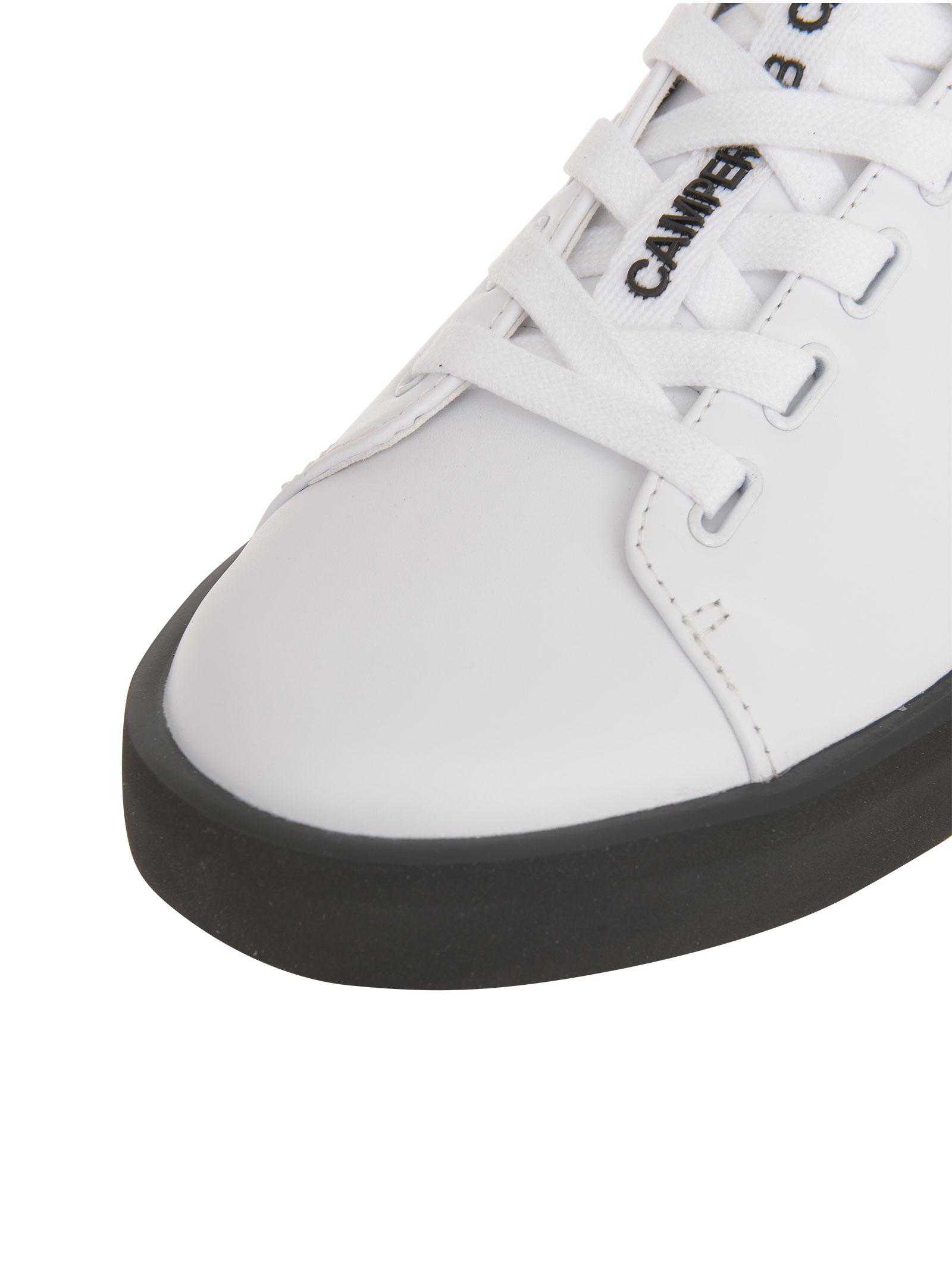 Camper Courb White Leather Sneakers With Black Sole And Strap With Embossed  Logo. for Men | Lyst