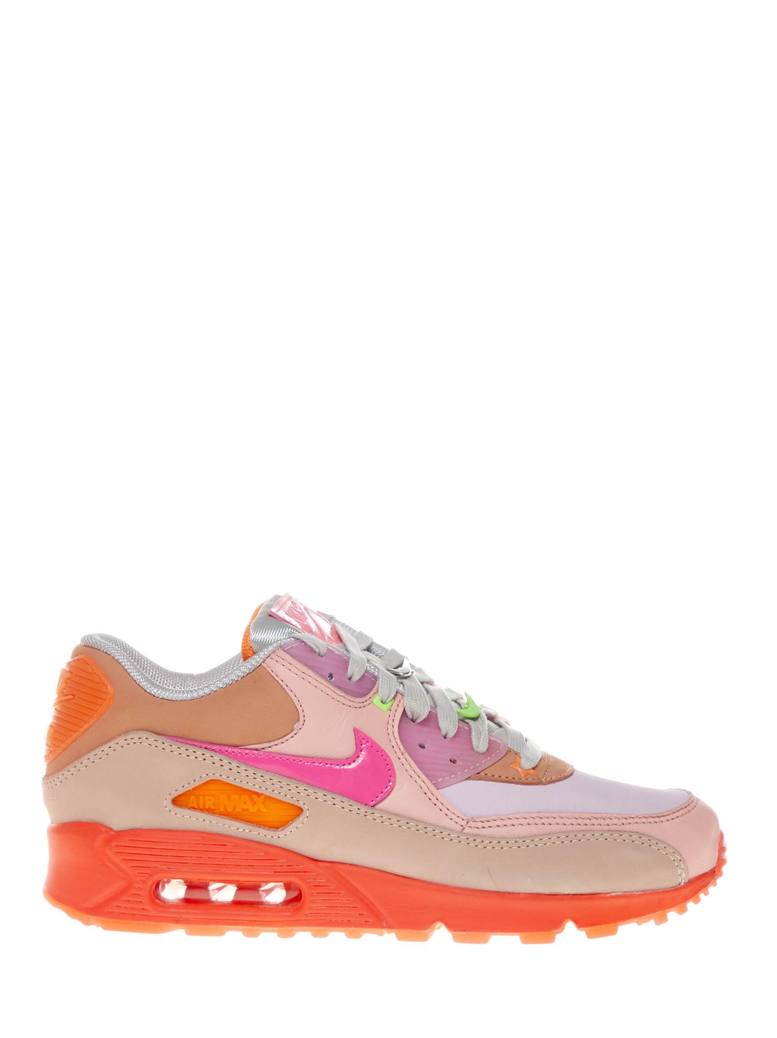 Nike Pink And Orange Max 90 Sneakers With Layered And Air | Lyst