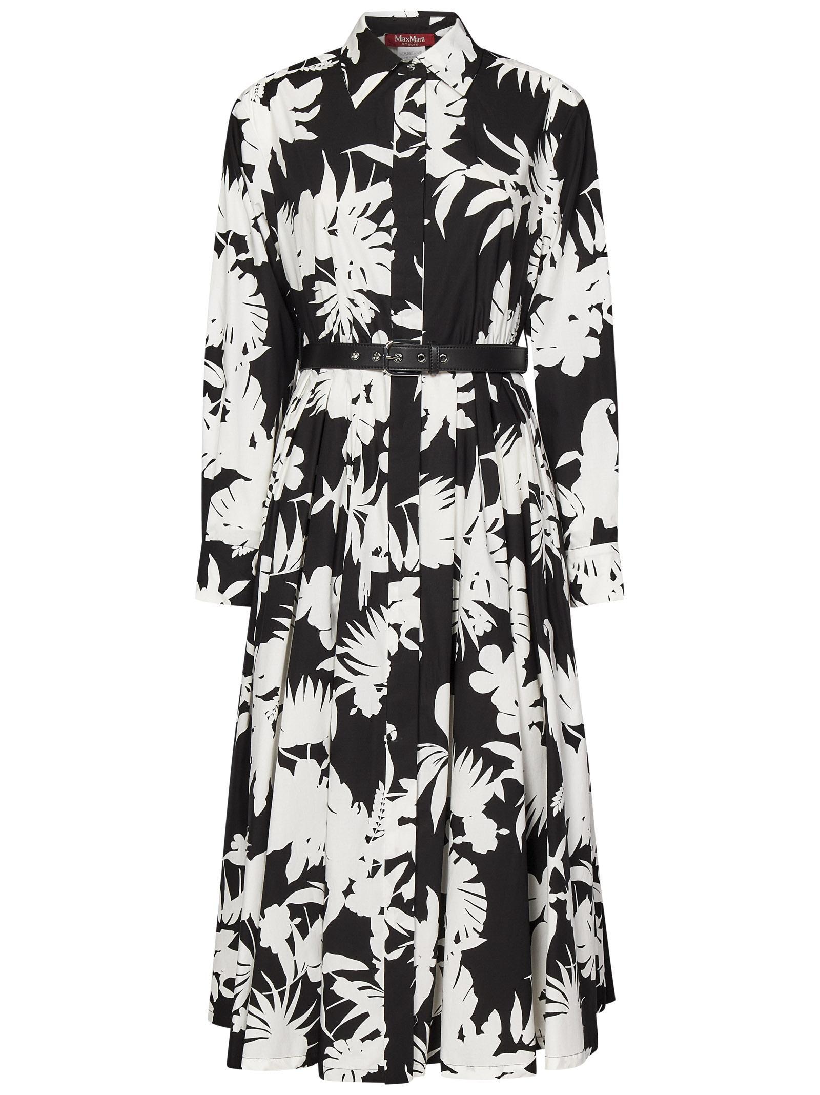 【関税&送料込み】Max Mara Studio Ussel Midi Dress Max Mara Studio Ussel Midi Dress in White | Lyst
