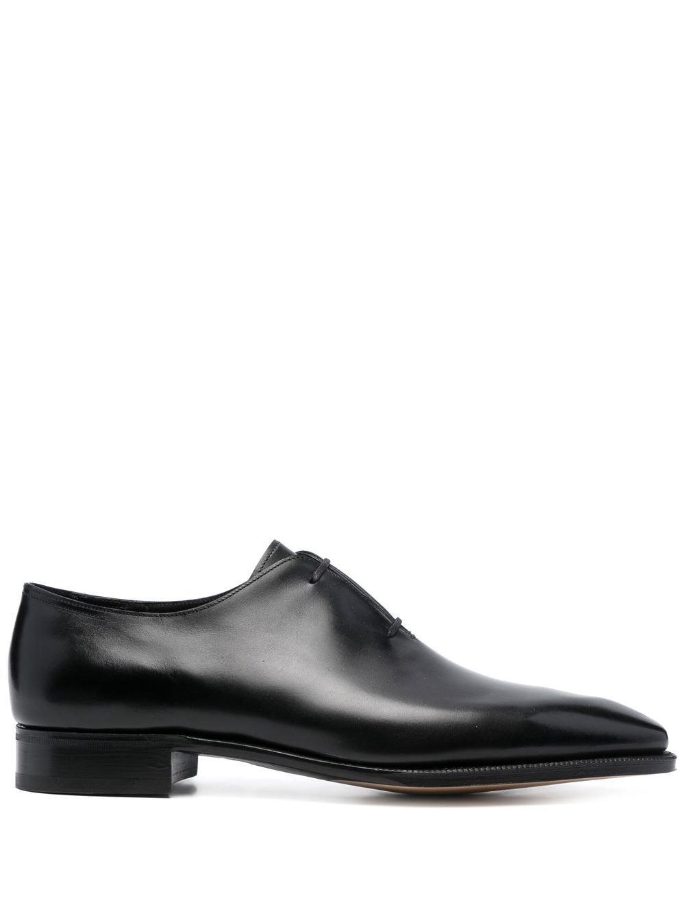 John Lobb Square-tip Leather Oxford Shoes in Black for Men | Lyst
