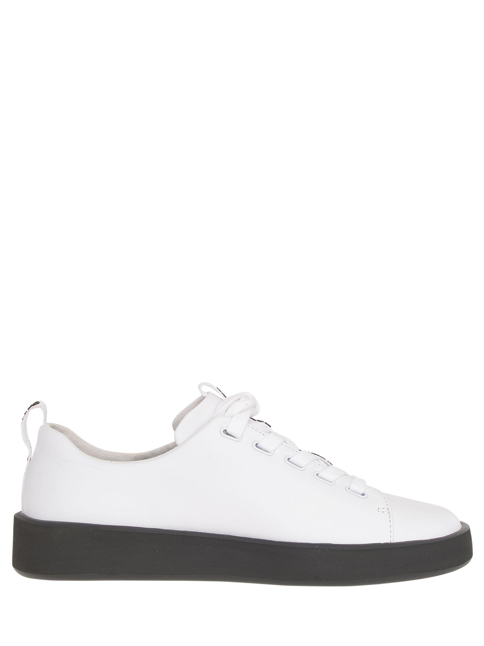 Camper Courb White Leather Sneakers With Black Sole And Strap With Embossed  Logo. for Men | Lyst