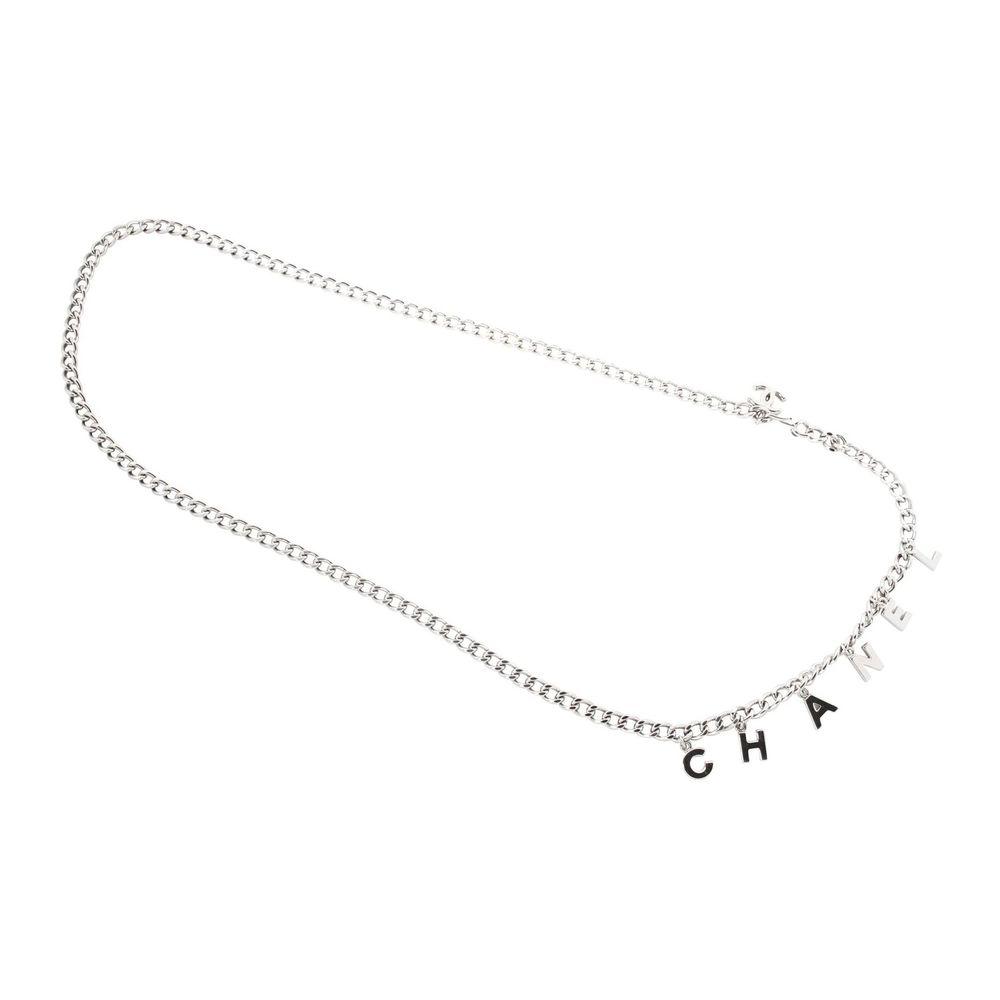 Chanel Letters Chain Necklace in het Grijs - Lyst