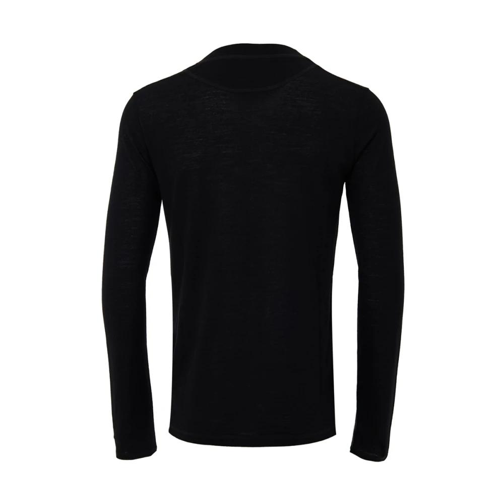 Tシャツ・カットソー Jil Sander SS24 LONG SLEEVE TOP (J52NH0002_J65006319) Jil Sander Logo Longsleeve - Black (Stiff Cotton Jersey