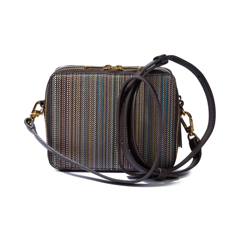 Sac à bandoulière en cuir grainé en Navy | Ferrari