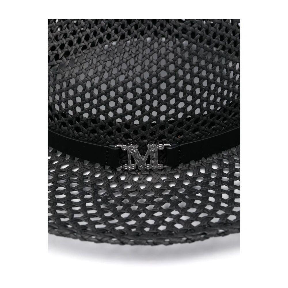【関税込み】Max Mara ブラック Marocco パナマハット Ecua-Andino パナマハット メンズパナマ 黒 ブラック エクア