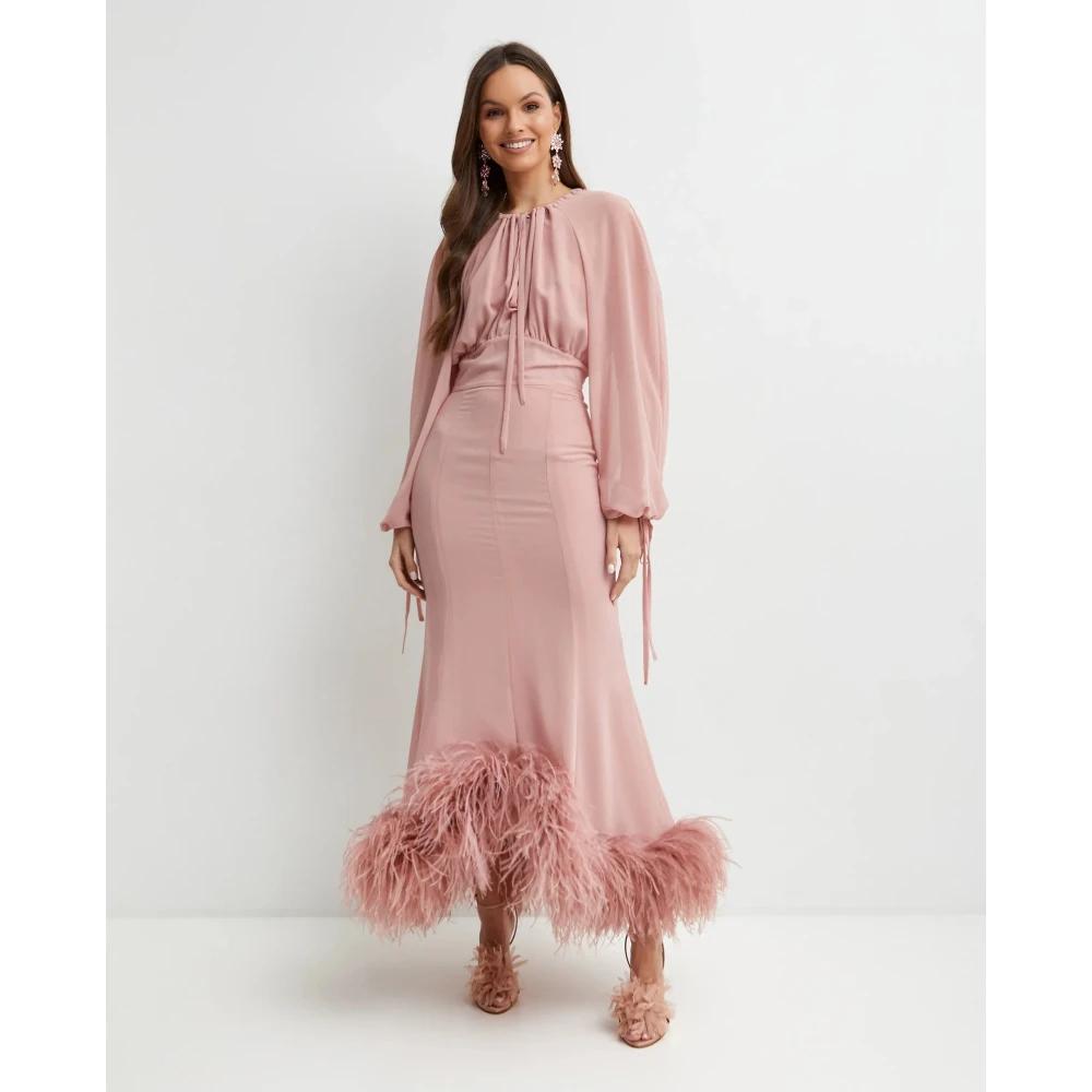 strapless open back dress V-Neck Hot Pink Open Back Mermaid Long Dress  PollyBoutique