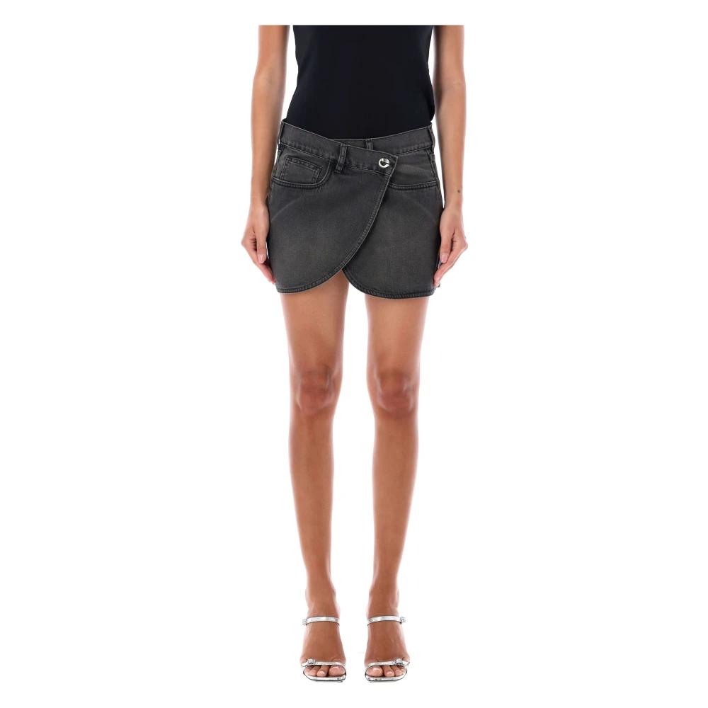 スカート Coperni Blue Miniskirt With Logo Patch On The Rear Coperni Blue Miniskirt With Logo Patch On The Rear And