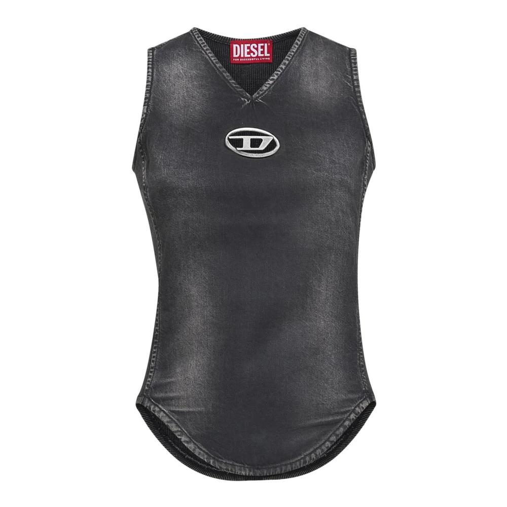 トップス DIESEL Design tank top T-LIFTY-D Tank top with mini D logo patch｜ブラック｜メンズ