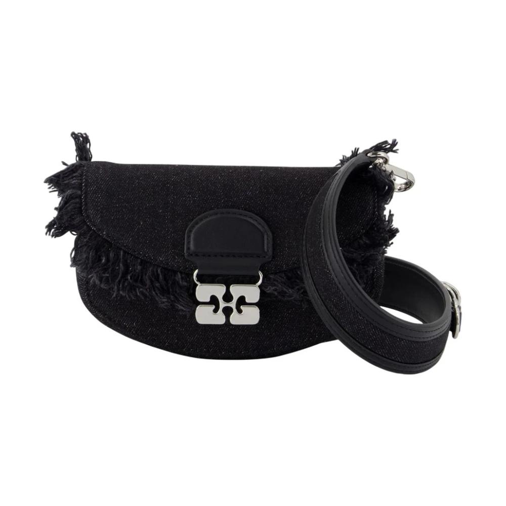 ショルダーバッグ・ポシェット Ganni Bou Medium Shoulder Bag - Leather - Grey GANNI Gray Bou Bag GANNI