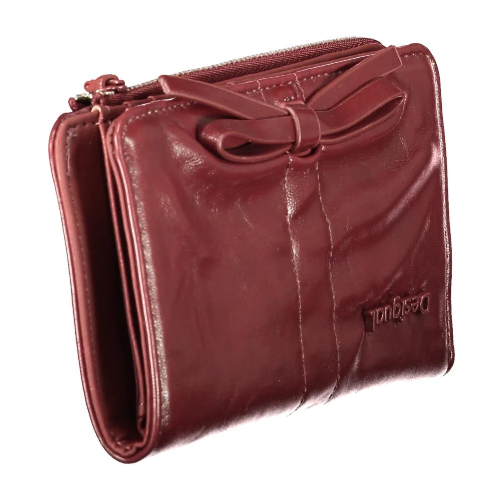 Portafoglio Bi-Fold Donna Desigual Mone_Dejavu Fiona – Effetto Pelle Con Fiori Ricamati E Chiusura A Zip, Tante Tasche Interne
