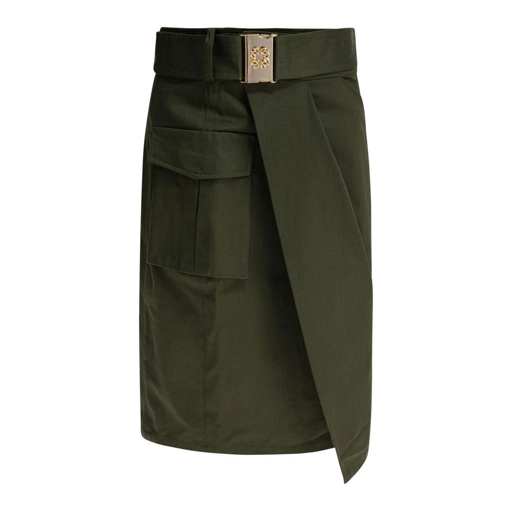 スカート Elie Saab Printed Cotton Long Skirt Green Zara Long Embroidered Maxi Skirt Green Shells 5598/240 XS