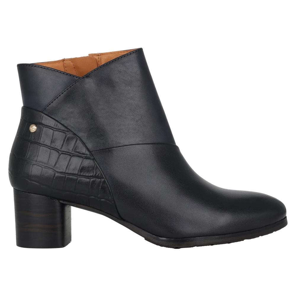 Pikolinos San Sebastià Stivaletti Donna In Pelle Con Tacco - Stile Biker Effetto Stropicciato - 5