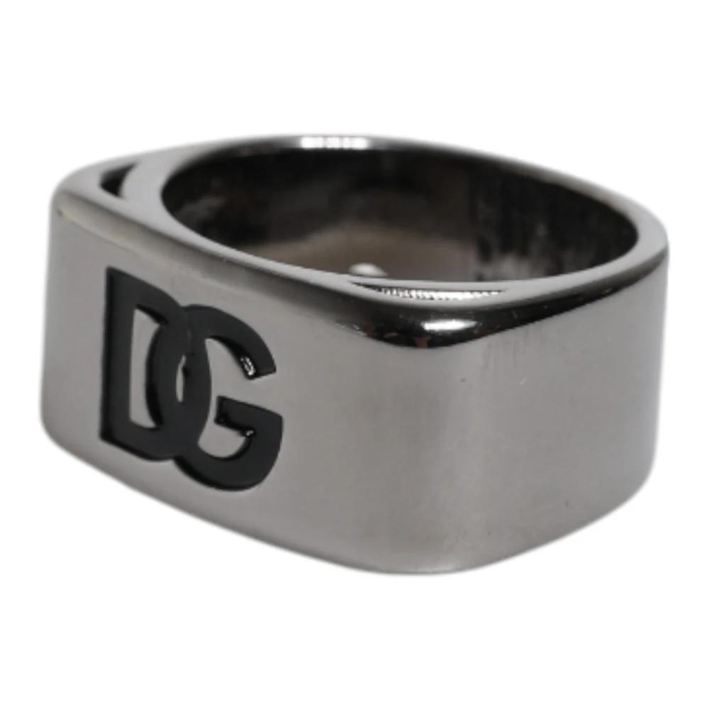 【送料&関税込】Dolce & Gabbana Chunky Logo Ring Dolce & Gabbana Chunky Logo Ring Metallic S - Fashion