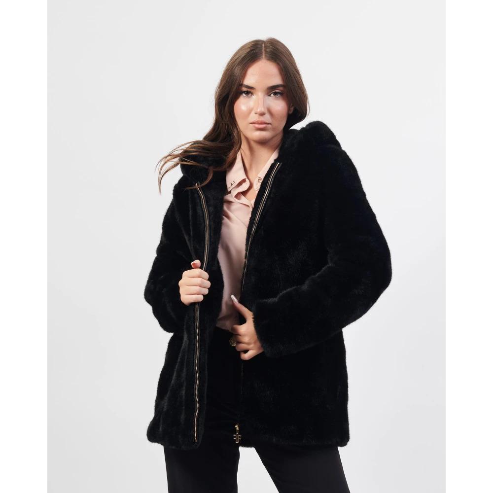 Black faux fur shearling jacket deals