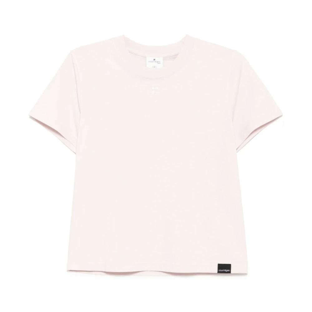 【関税込み】Mockneck T-Shirt - Courreges - Cotton - Pink Pink Courreges Tops for Women | Lyst