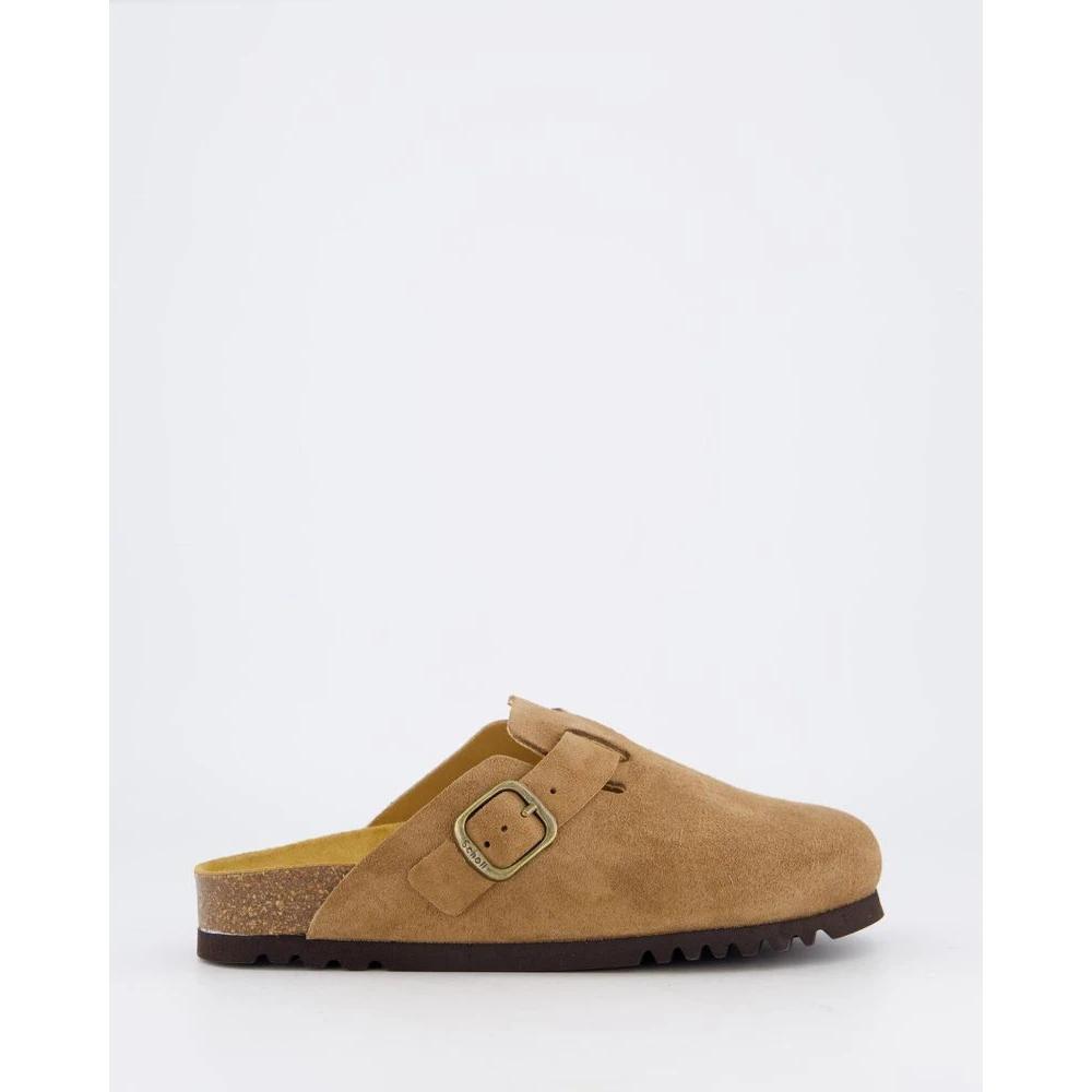 Sandali Scholl ESME Taupe | Scarpe Donna Con Tacco Piatto 2 Cm, Pelle E Fodera In Pelle, Chiusura Stringata