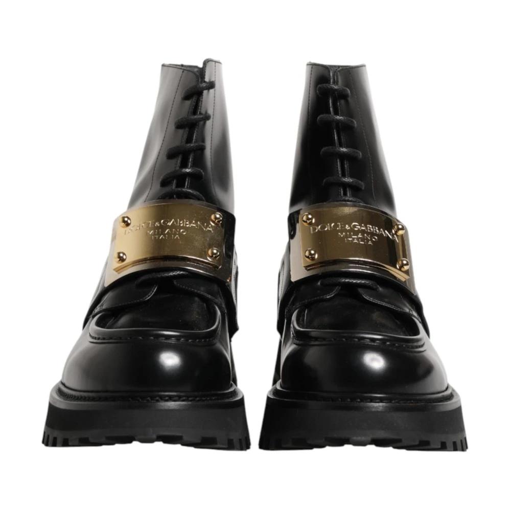 Bottines Homme Dolce & Gabbana - Cuir Marron Foncé - Pointure 41 - Occasion élégante - Fabriqué En Italie