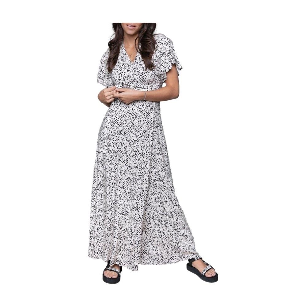 Ava dots maxi wrap dress Colourful Rebel en coloris Blanc | Lyst