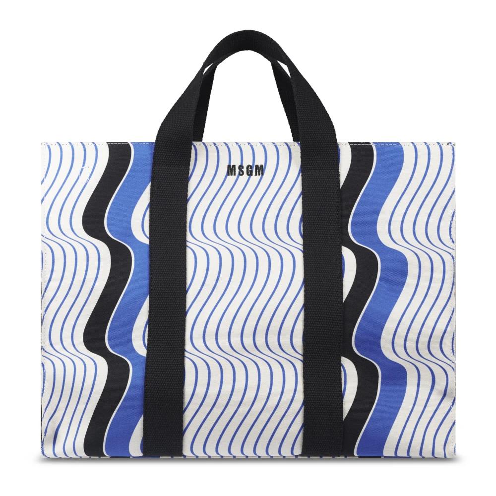 トートバッグ MSGM Woman Tote bags Blue 3540MZ32654 88 MSGM Tote Bags in Blue | Lyst
