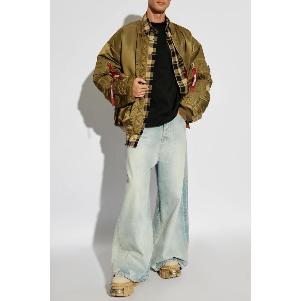 アウターその他 VETEMENTS Men Coat Multicolor UA66JA300E GREEN Vetements Reversible Bomber Jacket - Multicolour