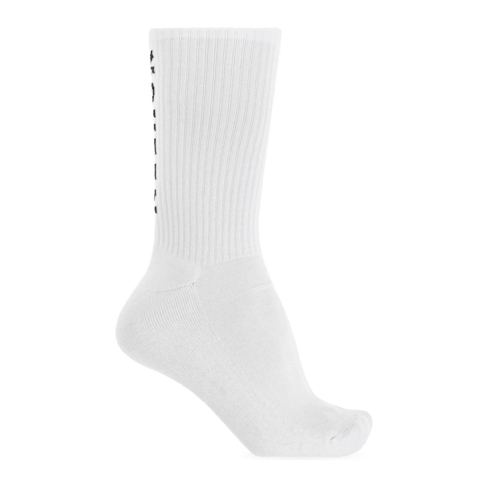 VIP【関税送料無料】希少 ALEXANDER MCQUEEN COTTON BLEND SOCKS Alexander McQueen White Graffiti Socks Alexander McQueen