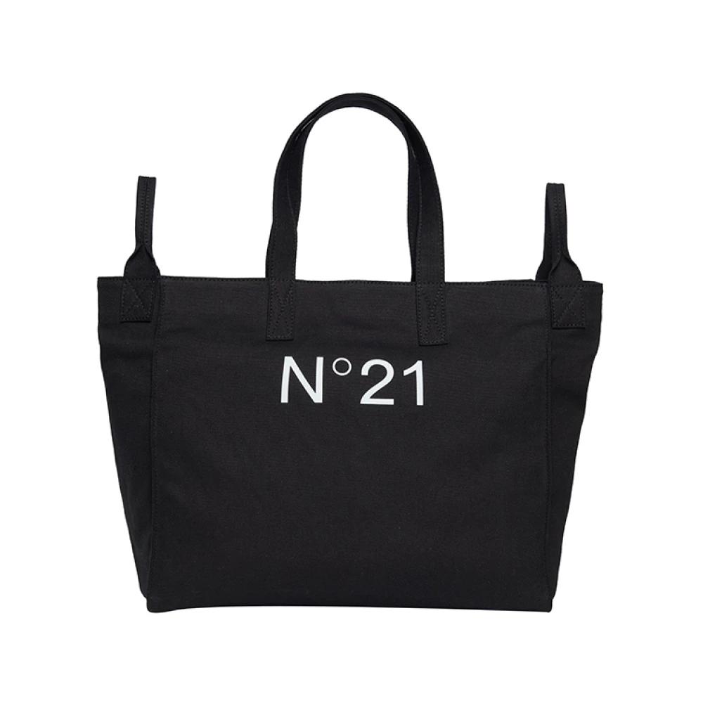 N°21 ブラック トートバッグ 楽天市場】N 21 ヌメロヴェントゥーノ Logo Print Shopper Tote