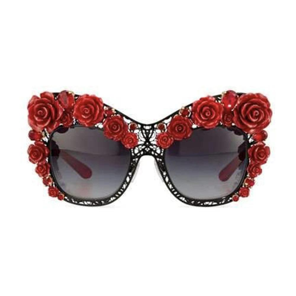 Dolce & Gabbana Rose Cat-Eye Sunglasses in Red | Lyst display picture 1