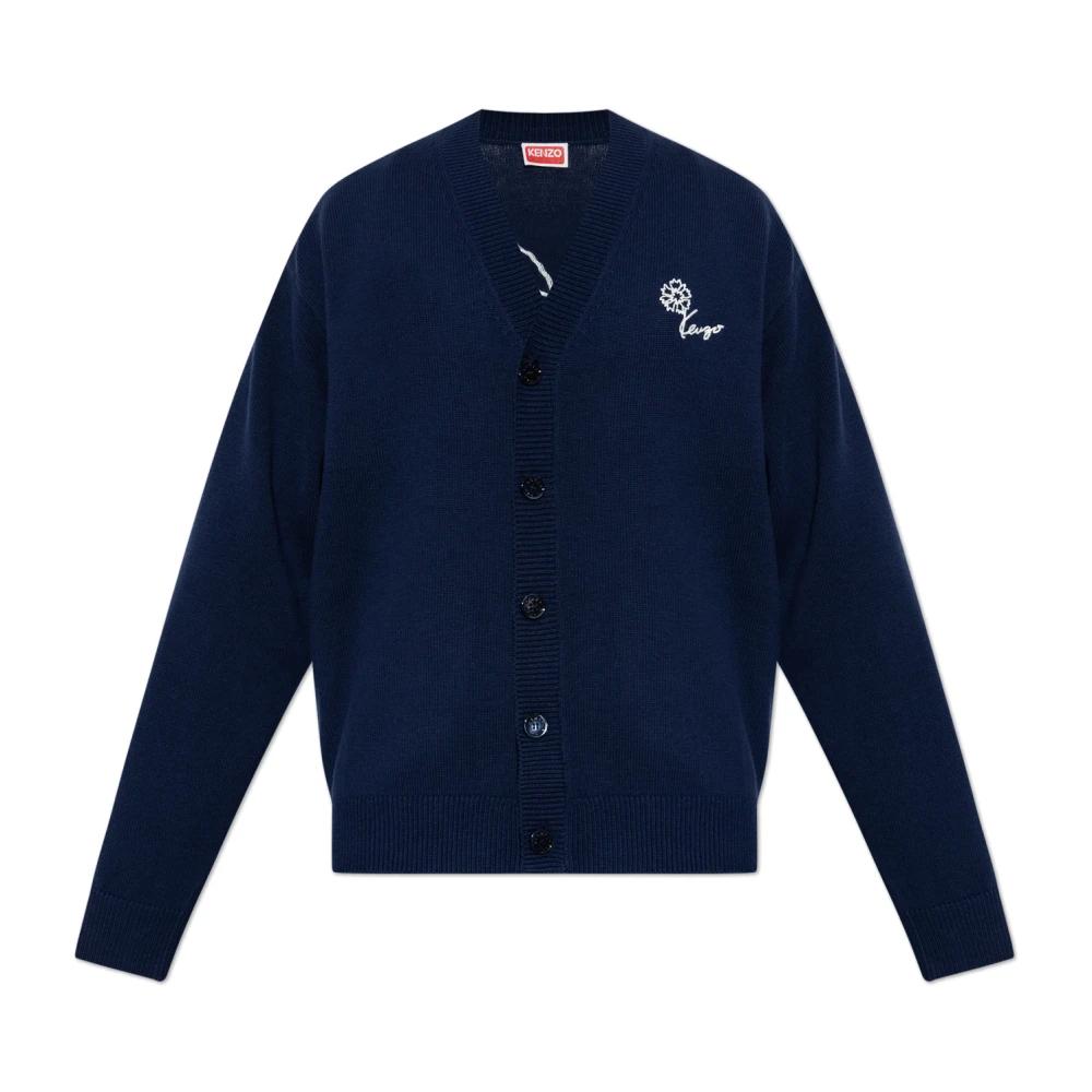 KENZO ネイビー カーディガン Lサイズ Kenzo Navy Kenzo Paris Long 