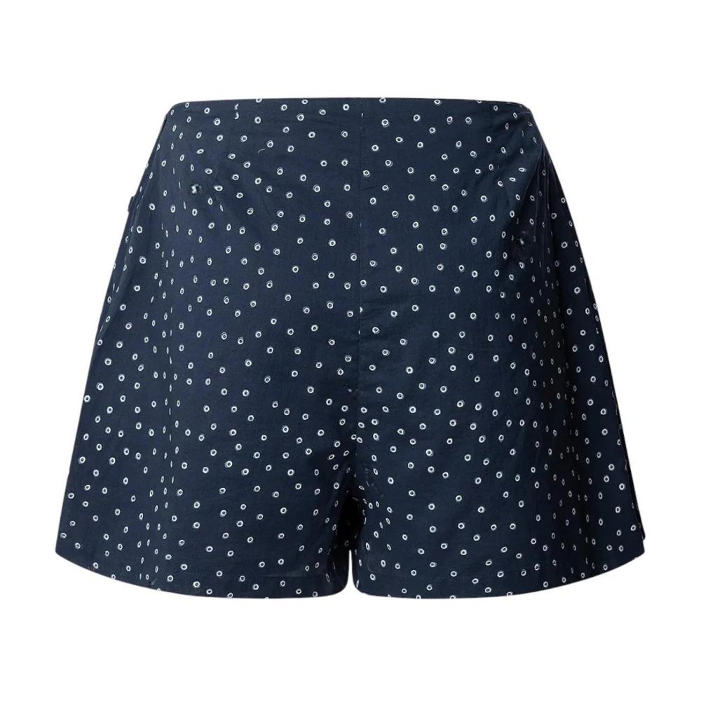Pantaloncini Donna Pepe Jeans In Cotone, Vita Regolabile Con Cordino E Tasche Laterali