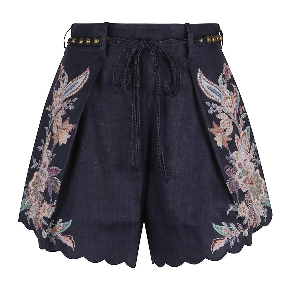 Zimmermann Short Shorts in Blue | Lyst