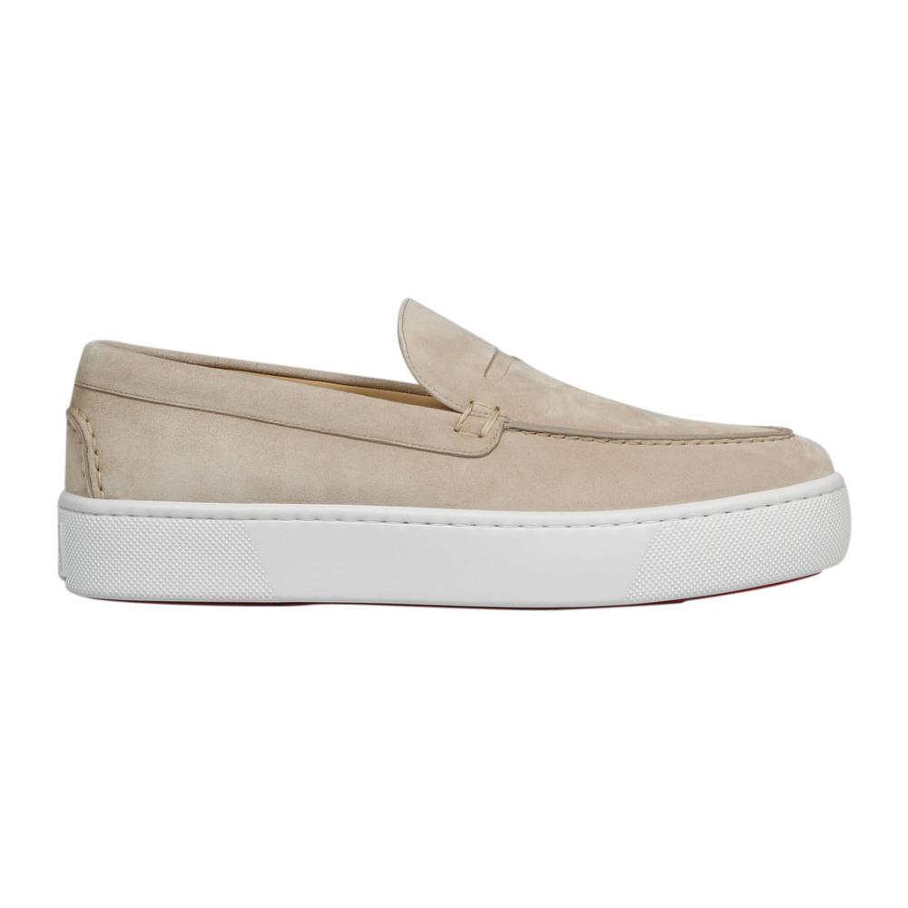 Christian Louboutin Paquie Boat Loafers in het Naturel voor heren - Lyst